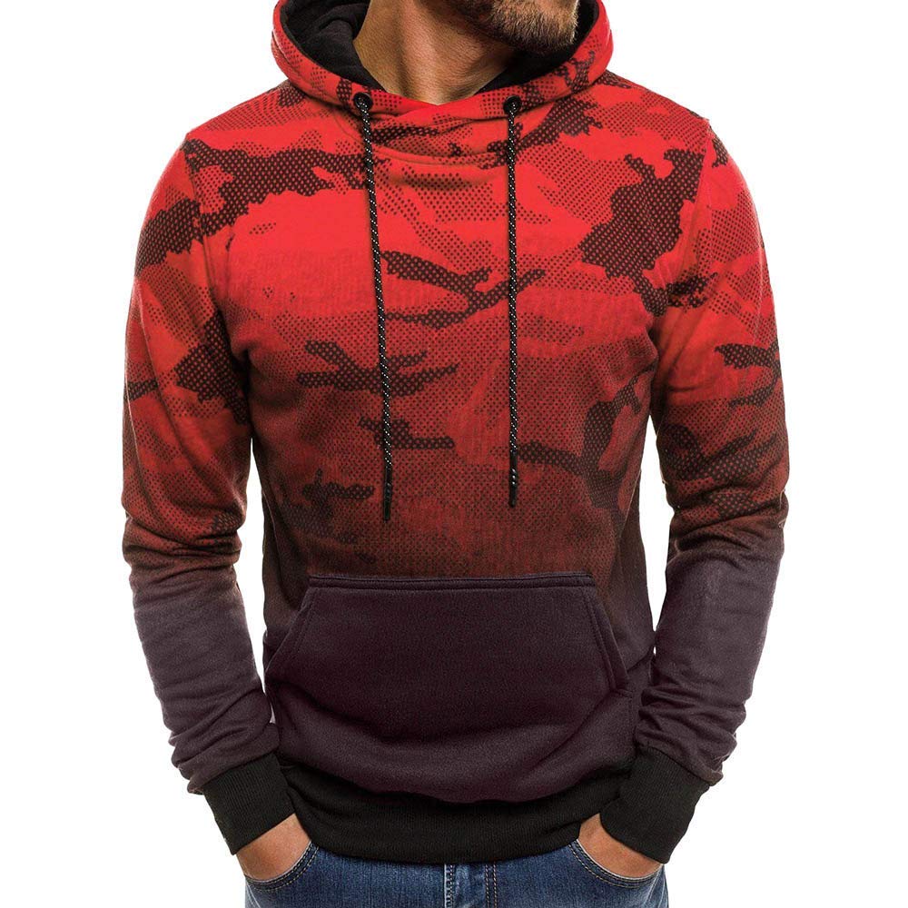Sumen Hoodies Men Camo Jersey Hooded Sweatshirt